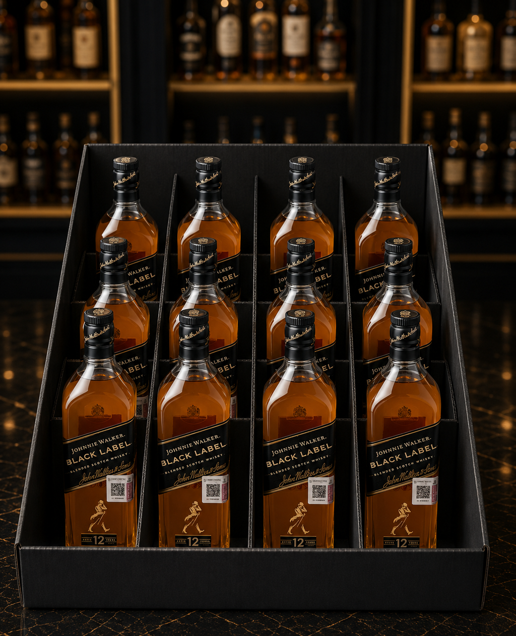 Whisky Johnnie Walker Black Label 12 Years Blended Scotch 1L